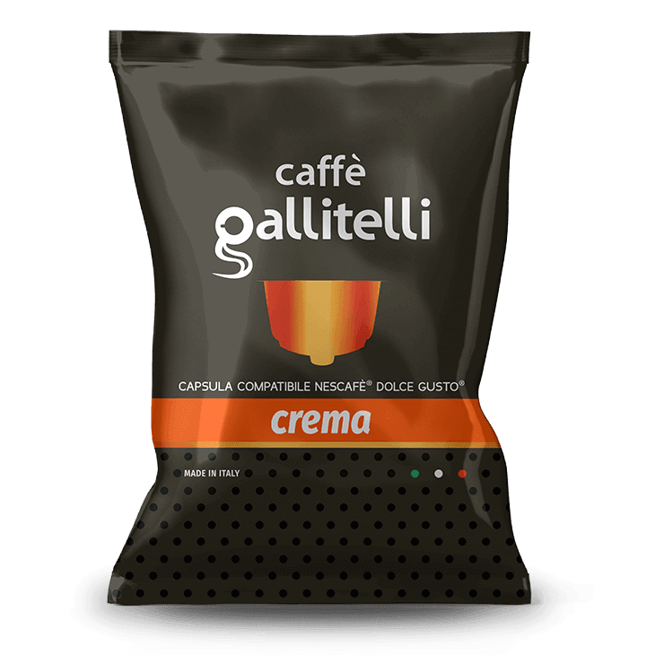 Confezione 50 capsule Dolce Gusto Crema Gallitelli imbustaggio singolo