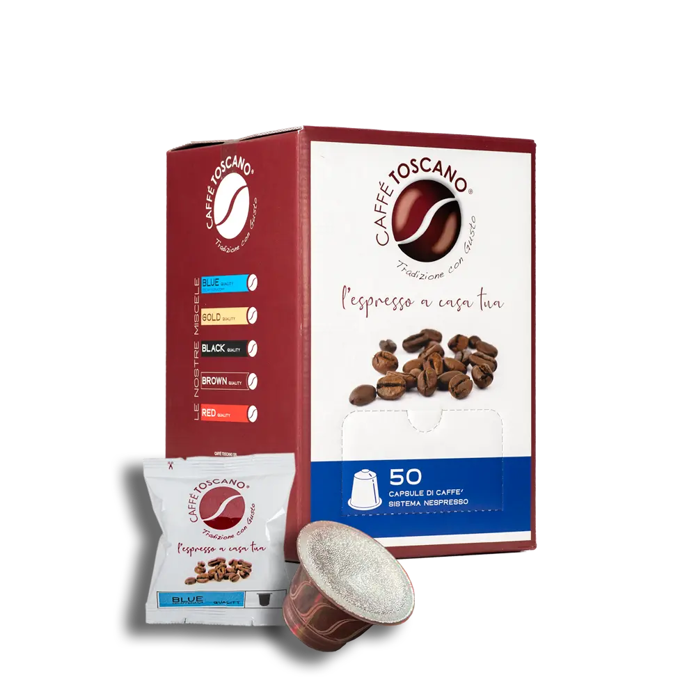 50 Capsule Caffè Toscano Miscela BLU (Decaffeinato) compatibili Nespresso - 7000 Caffè