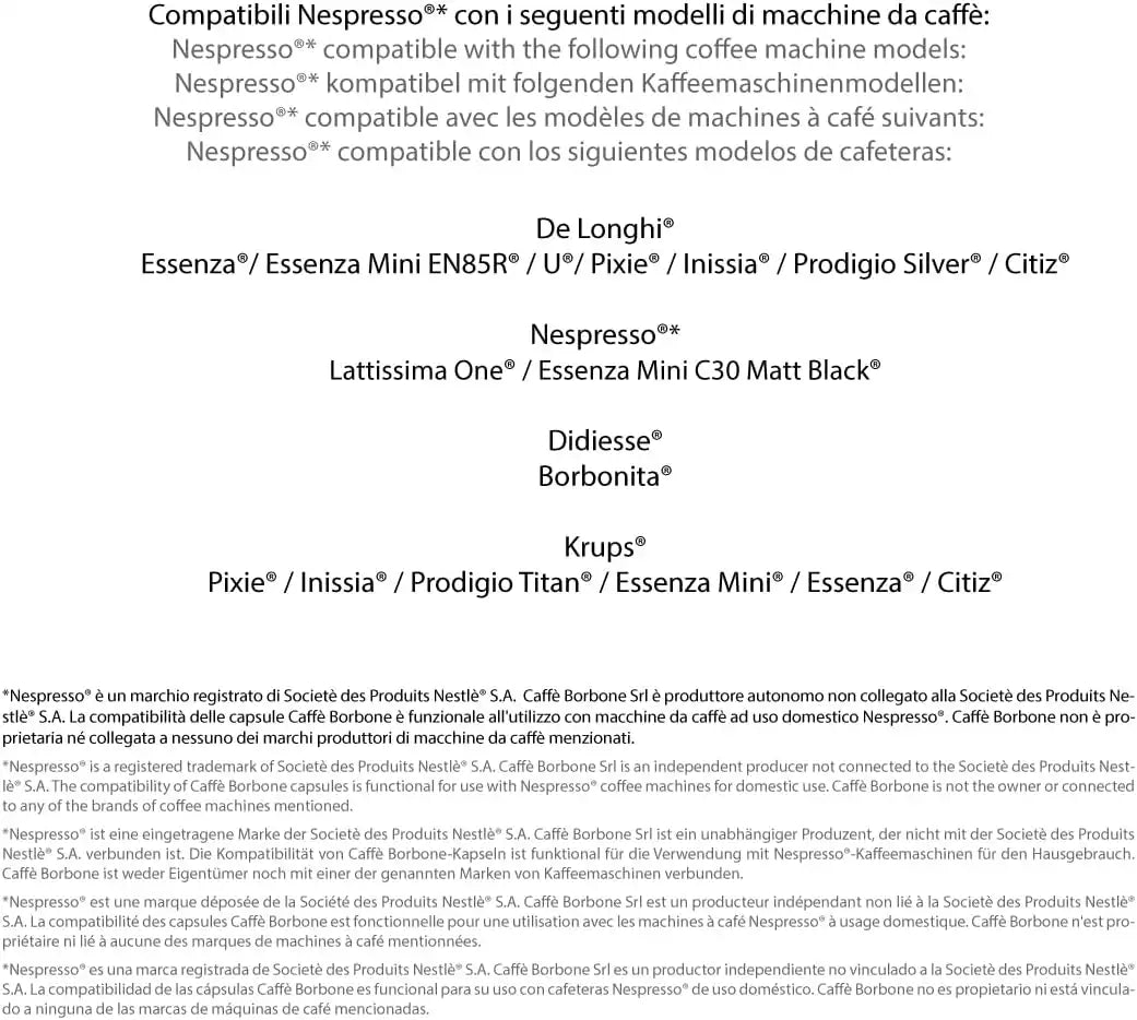 100 Capsule Caffè Borbone Compatibili Nespresso®* Miscela DEK (decaffeinato) - 7000 Caffè