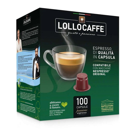 100 Capsule Lollo Caffè DEK Decaffeinato Passionespresso compatibili Nespresso - 7000 Caffè