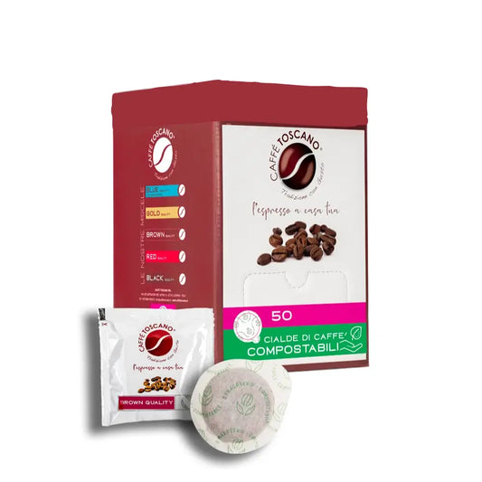 50 Cialde Caffè Toscano Brown – Miscela Intensa e Corposa