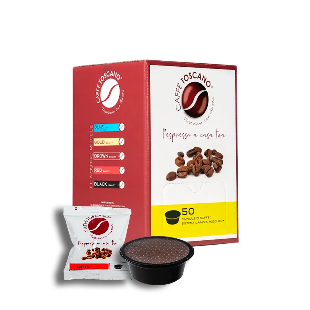 50 Capsule Caffè Toscano Miscela RED compatibili Lavazza®* A Modo Mio®* Caffè Toscano| 7000 Caffè Shop