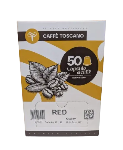 50 Capsule Caffè Toscano Miscela RED compatibili Nespresso