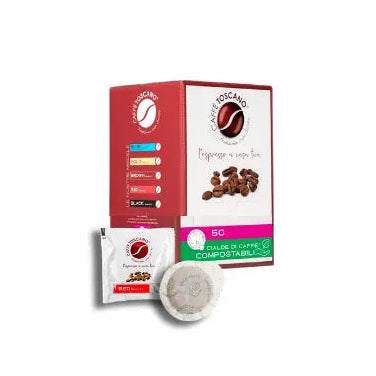 50 Cialde Caffè Toscano Red – Miscela Intensa e Corposa - 7000 Caffè
