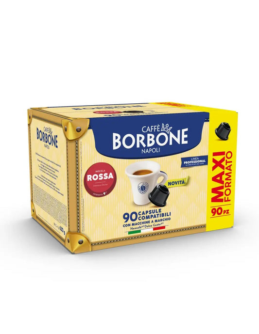 Caffè Borbone Rossa – 90 Capsule Compatibili Dolce Gusto | Gusto Forte e Deciso