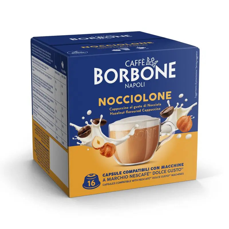 16 Capsule Borbone NOCCIOLONE – Compatibili Dolce Gusto - 7000 Caffè