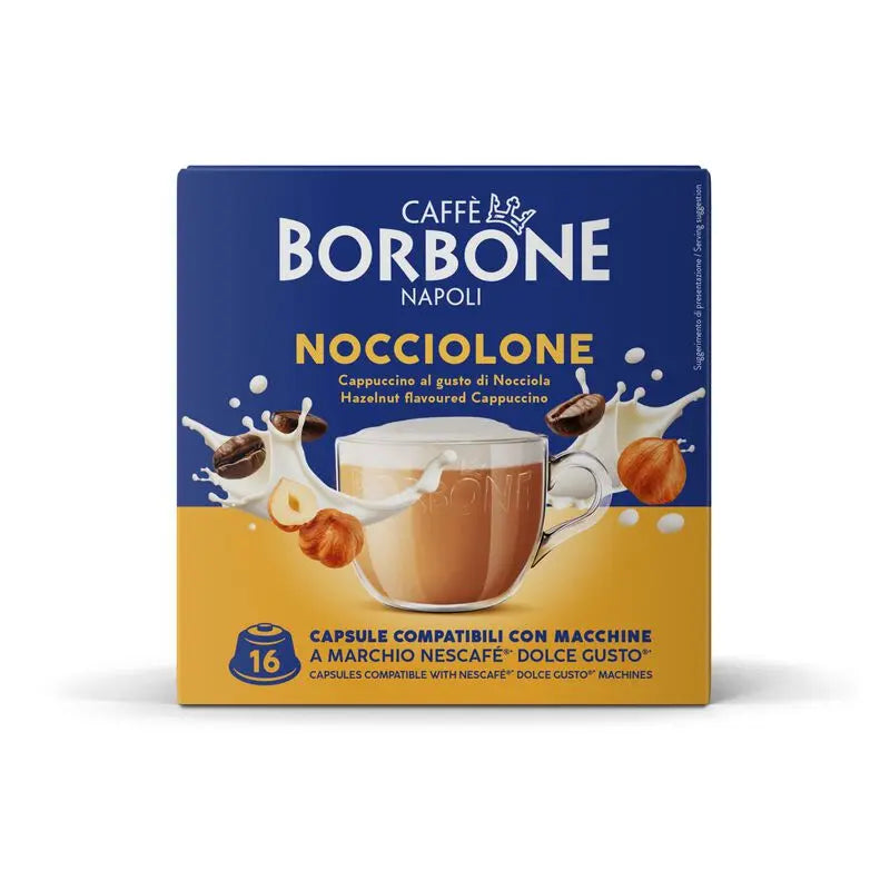 16 Capsule Borbone NOCCIOLONE – Compatibili Dolce Gusto - 7000 Caffè