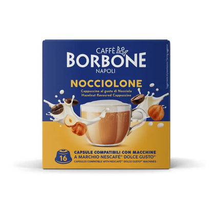 16 Capsule Borbone NOCCIOLONE – Compatibili Dolce Gusto - 7000 Caffè