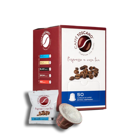 50 Capsule Caffè Toscano Miscela BLU (Decaffeinato) compatibili Nespresso - 7000 Caffè