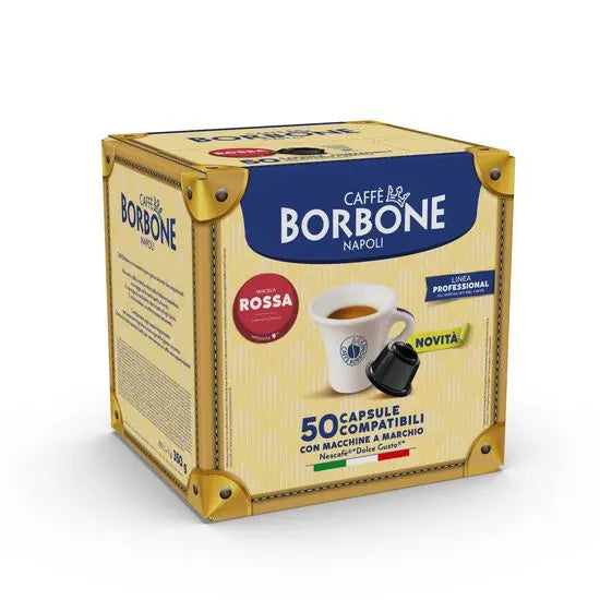 Caffè Borbone Rossa – 50 Capsule Compatibili Dolce Gusto | Gusto Forte e Deciso - 7000 Caffè