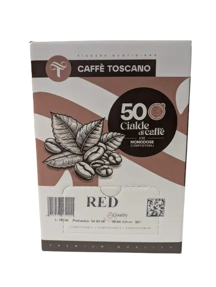 50 Cialde Caffè Toscano Red – Miscela Intensa e Corposa
