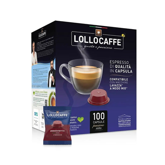 100 Capsule Lollo Caffè Classico Passione Mito – Compatibili Lavazza A Modo Mio