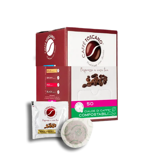 50 Cialde Caffè Toscano Gold – Miscela Equilibrata e Pregiata
