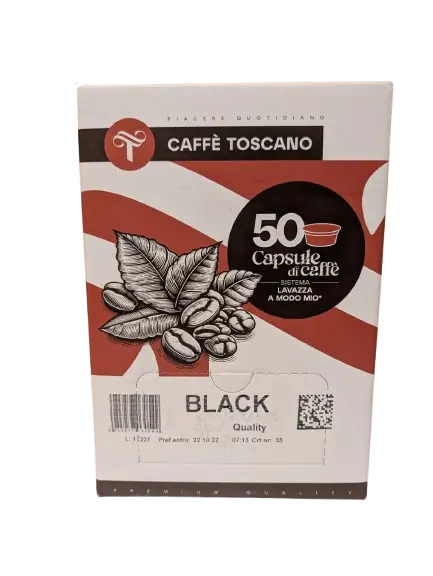 50 Capsule Caffè Toscano Miscela BLACK compatibili con macchine da caffè Lavazza®* A Modo Mio®*